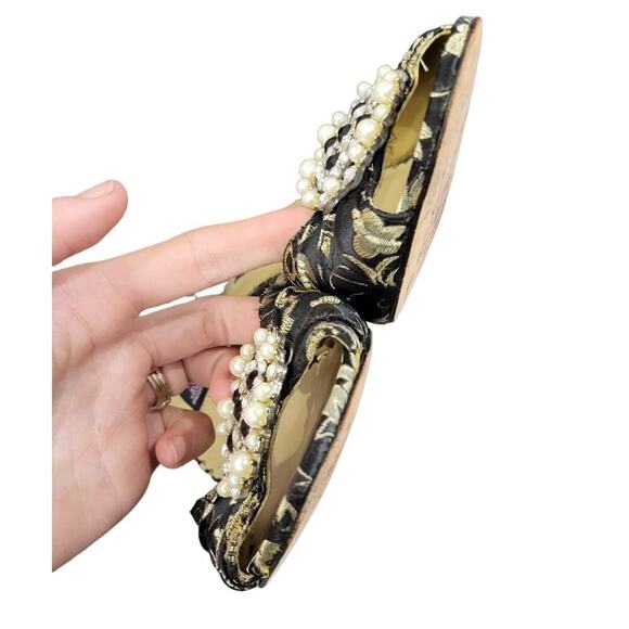 Steve Madden‎ Brocade Floral Fabric Covered Open Toe Slip On Heels Size 9.5 - Picture 8 of 9